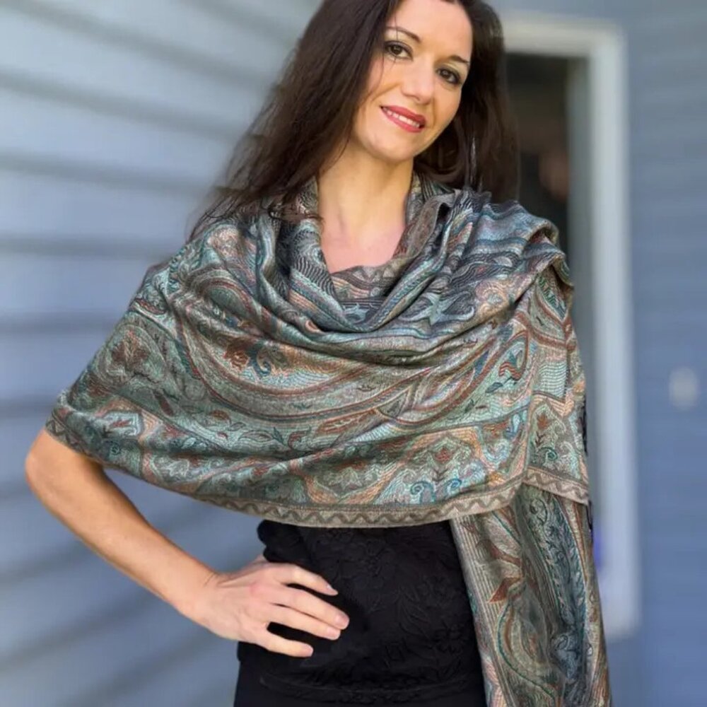 Screen Printed Modal Silk Scarf (VS1009A2)